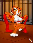  feline female kung_fu_panda mammal master_tigress nipples nude ribbons solo tiger unknown_artist unkown_artist 