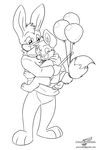  balloon canine cub cute dog fox kennykitsune magic_user male mammal monochrome plain_background smile wand white_background wolfblade young 