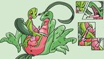  cum cum_while_penetrated gay grovyle hands-free male nintendo orgasm penetration penis pok&#233;mon pok&eacute;mon scalie sex size_difference treecko video_games 