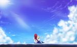  air animal bird blonde_hair clouds kamio_haruko kamio_misuzu red_hair scenic sky yottin 