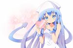  bad_id bad_pixiv_id blue_eyes blue_hair box gift hat heart heart-shaped_box ikamusume long_hair looking_at_viewer shinryaku!_ikamusume smile solo take_(office-t) tentacle_hair valentine 