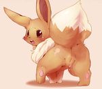  blush butt dagasi eevee female feral hindpaw looking_at_viewer looking_back nintendo open_mouth paws pok&#233;mon pok&eacute;mon pussy pussy_juice tongue tongue_out video_games wet 