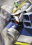  glowing glowing_eyes gundam highres koruse mecha no_humans solo v_gundam victory_gundam 