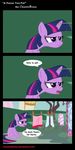  annoyed chaoticbrony clothing comic cutie_mark equine female feral friendship_is_magic hair horn horse mammal multi-colored_hair my_little_pony pony purple_eyes rope scarf sitting socks towel twilight_sparkle_(mlp) unicorn water 