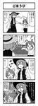  4koma comic greyscale highres jeno kazami_yuuka monochrome multiple_girls petting touhou translated wriggle_nightbug 