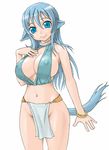  animal_ears blue_eyes blue_hair breasts kurotsuki_futon large_breasts smile tail 