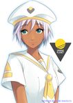  1girl aria athena_glory dark_skin hat kei-suwabe short_hair smile 