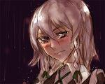  braid izayoi_sakuya rain short_hair silver_hair solo tears tima touhou twin_braids 