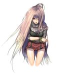  amamiya_ten'ya belt bracelet copyright_request jewelry long_hair open_mouth ring shorts solo 