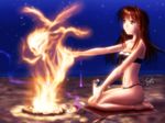  beach bikini blood fire memories_off memories_off_2nd red_hair s_zenith_lee shirakawa_shizuru solo swimsuit 