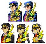  abitu chibi comparison dio_brando gakuran hat jojo_no_kimyou_na_bouken kuujou_joutarou male_focus multiple_boys school_uniform stardust_crusaders 