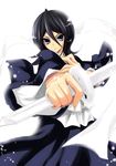  black_hair bleach blue_eyes hair_between_eyes kuchiki_rukia sanshoku_amido shikai sode_no_shirayuki_(shikai) solo sword weapon 