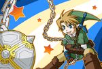  artist_request ball_and_chain blonde_hair blue_eyes gloves link male_focus master_sword pointy_ears smile solo sword the_legend_of_zelda the_legend_of_zelda:_twilight_princess weapon 