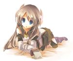  :o blue_eyes brown_hair detached_sleeves flower fruit_punch gloves long_hair marta_lualdi no_pupils solo tales_of_(series) tales_of_symphonia tales_of_symphonia_knight_of_ratatosk white_background 