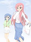  blue_eyes blue_hair glasses kuroinu_(sonoba_shinogi) long_hair lucky_star miyakawa-ke_no_kuufuku miyakawa_hikage miyakawa_hinata multiple_girls pink_eyes pink_hair short_hair siblings side_ponytail sisters 