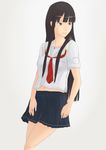  black_eyes black_hair futami_eriko hachimitsuboi kibina_high_school_uniform kimi_kiss long_hair school_uniform skirt solo 