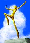  bird bird_on_hand cloud code_geass day fabulous lelouch_lamperouge lulucopter male_focus orobas solo statue yakka 