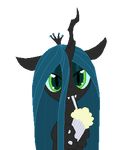  alpha_channel animated blink changeling cute drink drinking equine fangs female feral friendship_is_magic green_eyes green_hair hair holes horn long_hair looking_at_viewer mammal milkshake my_little_pony plain_background queen_chrysalis_(mlp) solo tomdantherock transparent_background 