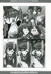  black chuunibyou_demo_koi_ga_shitai! dekomori_sanae exclamation eyepatch monochrome nibutani_shinka seifuku takanashi_rikka thighhighs togashi_yuuta tsuyuri_kumin 