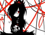  at black crown crying dark dress girl goth looking red ribbons sad skull viewer white 