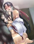  1girl again breasts caressing_testicles highres large_breasts open_mouth paizuri penis queen&#039;s_blade queen's_blade tomoe uncensored 