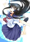  black_hair blue_eyes kyougoku_touya long_hair sakugawa_school_uniform saten_ruiko school_uniform serafuku skirt solo to_aru_kagaku_no_railgun to_aru_majutsu_no_index 