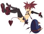  bad_id bad_pixiv_id bracelet collar demon_tail demon_wings disgaea earrings etna fang flat_chest groin jewelry navel open_mouth pig_ggul pouch prinny red_eyes red_hair short_hair skull sweatdrop tail twintails white_background wings 