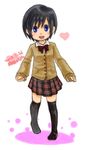  black_hair blue_eyes el0fo kingdom_hearts school_uniform short_hair skirt xion xion_(kingdom_hearts) 