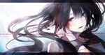  black_hair hatsune_miku long_hair red_eyes solo tears vocaloid yushika 