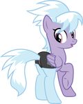  absurd_res cloud_chaser_(mlp) cutie_mark equine female feral friendship_is_magic hair hi_res horse looking_back mammal my_little_pony pegasus pony purple_eyes pussy quanno3 smile socks solo two_tone_hair wings 