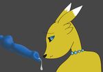  animal_genitalia blue blue_eyes blue_penis canine canine_penis casualfurry digimon dripping erection fox mammal penis plain_background precum renamon 