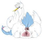  avian breasts darth_saburou female feral gaping gaping_pussy nintendo obese overweight pok&#233;mon pok&eacute;mon prolapse pussy solo swan swanna video_games 