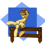  animal_genitalia balls braeburn_(mlp) cowboy_hat cutie_mark equine erection friendship_is_magic hat horse horsecock looking_at_viewer male mammal messysketch my_little_pony penis pony smile solo 