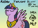  crown cutie_mark english_text equine eyes_closed female feral friendship_is_magic hair horn jewelry mammal morrisoran my_little_pony necklace pokehidden princess_twilight(mlp) solo text the_end tiara twilight_sparkle_(mlp) two_tone_hair wingboner winged_unicorn wings 