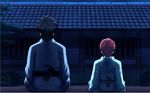  black_hair emiya_kiritsugu emiya_shirou fate/stay_night fate/zero fate_(series) father_and_son from_behind japanese_clothes kimono kotera_ryou multiple_boys night red_hair 