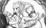  bear bracelet canine caress caressing duo fox gay jewelry male mammal muscles rukis tattoo 
