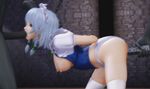  3d @oz animated animated_gif censored fellatio izayoi_sakuya maid oral penis touhou vibrator 