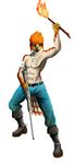  abs atinka8 avian cross falcon gun hawk hybrid looking_at_viewer male naked_torso necklace plain_background ranged_weapon rifle sandor_(character) shoes soldier solo standing topless unfinished weapon white_background 