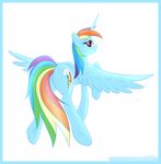 absurd_res alpha_channel blue_body border butt cutie_mark equine female feral friendship_is_magic hair hi_res horn horse jameshalt looking_at_viewer looking_back mammal multi-colored_hair my_little_pony plain_background pony rainbow_dash_(mlp) rainbow_hair solo super_res text transparent_background unicorn winged_unicorn wings 