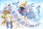  3boys character_request final_fantasy final_fantasy_ix instrument kuja male male_focus multiple_boys piano vivi_ornitier zidane_tribal 