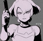  alpha_(inazuma_eleven) face gun handgun inazuma_eleven_(series) inazuma_eleven_go inazuma_eleven_go_chrono_stone looking_at_viewer male_focus mizuhara_aki pistol protocol_omega solo upper_body weapon 