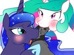  blush disembodied_penis equine fellatio female feral friendship_is_magic group hair horn horse licking male mammal multi-colored_hair my_little_pony nabesiki oral oral_sex penis princess princess_celestia_(mlp) princess_luna_(mlp) royalty semi_incest sex sibling sisters straight tongue unicorn 