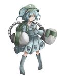  backpack bad_id bad_pixiv_id bag blue_eyes blue_hair blush boots extra_arms hair_bobbles hair_ornament hat juuki_taira kawashiro_nitori key mechanical_arm pocket pouch rubber_boots short_hair skirt smile solo touhou two_side_up 