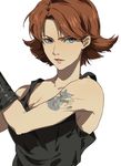  blue_eyes brown_hair flipped_hair gobeur meryl_silverburgh metal_gear_(series) metal_gear_solid resized short_hair tank_top tattoo upscaled 