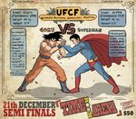  alien battle cape crossover dc_comics dragon_ball kryptonian parody poster son_gokuu superman superman_(series) 