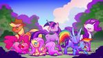  blonde_hair blue_eyes cmaggot cutie_mark equine female feral fluttershy_(mlp) friendship_is_magic green_eyes hair horn horse mammal multi-colored_hair my_little_pony outside pegasus pink_eyes pink_hair pinkie_pie_(mlp) pony purple_hair rainbow_dash_(mlp) rainbow_hair rarity_(mlp) twilight_sparkle_(mlp) unicorn wings 