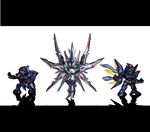  bad_pixiv_id crossed_arms fighting_stance glowing glowing_eyes letterboxed mecha migel_futoshi neon_trim no_humans pixel_art shadow weltall weltall-2 xenogears xenogears_(mecha) 