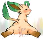  &#12383;&#12383;&#12394;&#12356; ???? anus butt cum cum_in_ass cum_inside eeveelution female hindpaw leafeon looking_back nintendo open_mouth paws pok&#233;mon pok&eacute;mon pussy raised_tail sketch video_games 