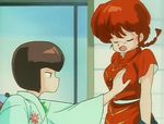  2girls 80s animated animated_gif braid breasts brown_hair chinese_clothes eyes_closed genderswap groping japanese_clothes kimono large_breasts lowres multiple_girls oldschool open_mouth pigtail ranma-chan ranma_1/2 red_hair saotome_ranma short_hair single_braid standing talking tangzhuang tendo_nabiki tendou_nabiki 