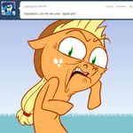  ask_jappleack blonde_hair disgusted english_text equine female feral friendship_is_magic green_eyes hair hat horse hotdiggedydemon mammal my_little_pony pony soarin_(mlp) text tumblr wonderbolts_(mlp) 